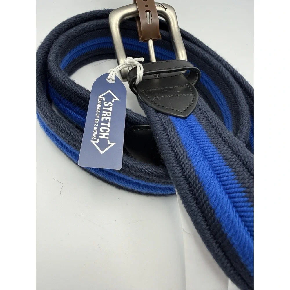 Tommy Bahama‎ Belt Mens Small (30-32) Blue New Braided Stretch Golf
